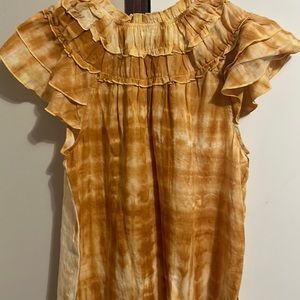 BiBi Yellow and white tie dye BiBi dressy blouse 💛🤍